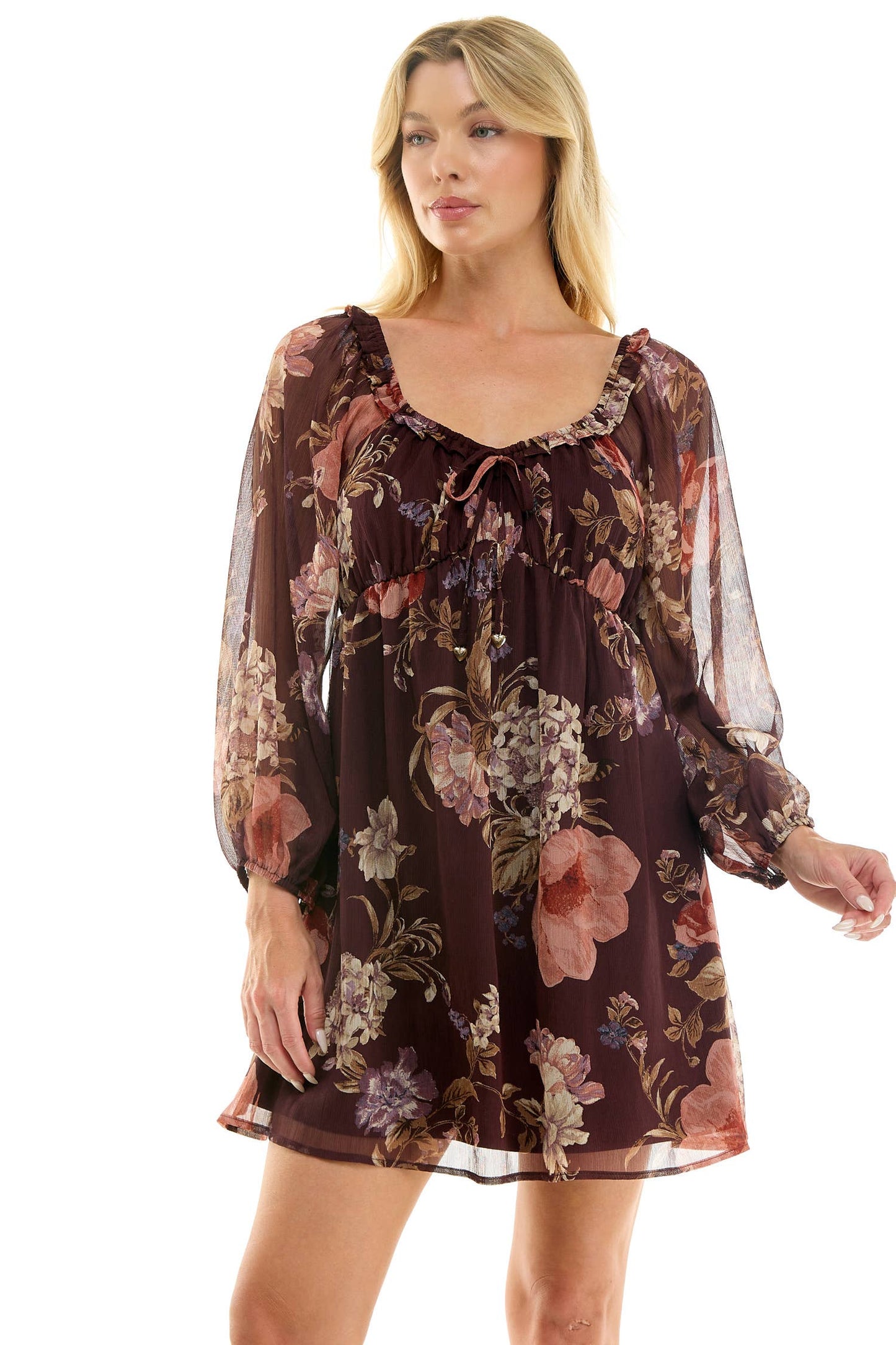 VINTAGE FLORAL EMPIRE MINI DRESS
