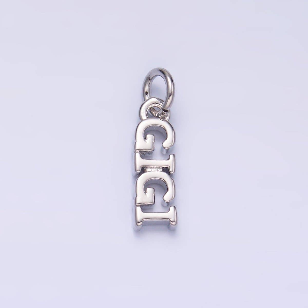 24K Gold Filled Grandma "GIGI" Script Charm in Gold & Silver | W424