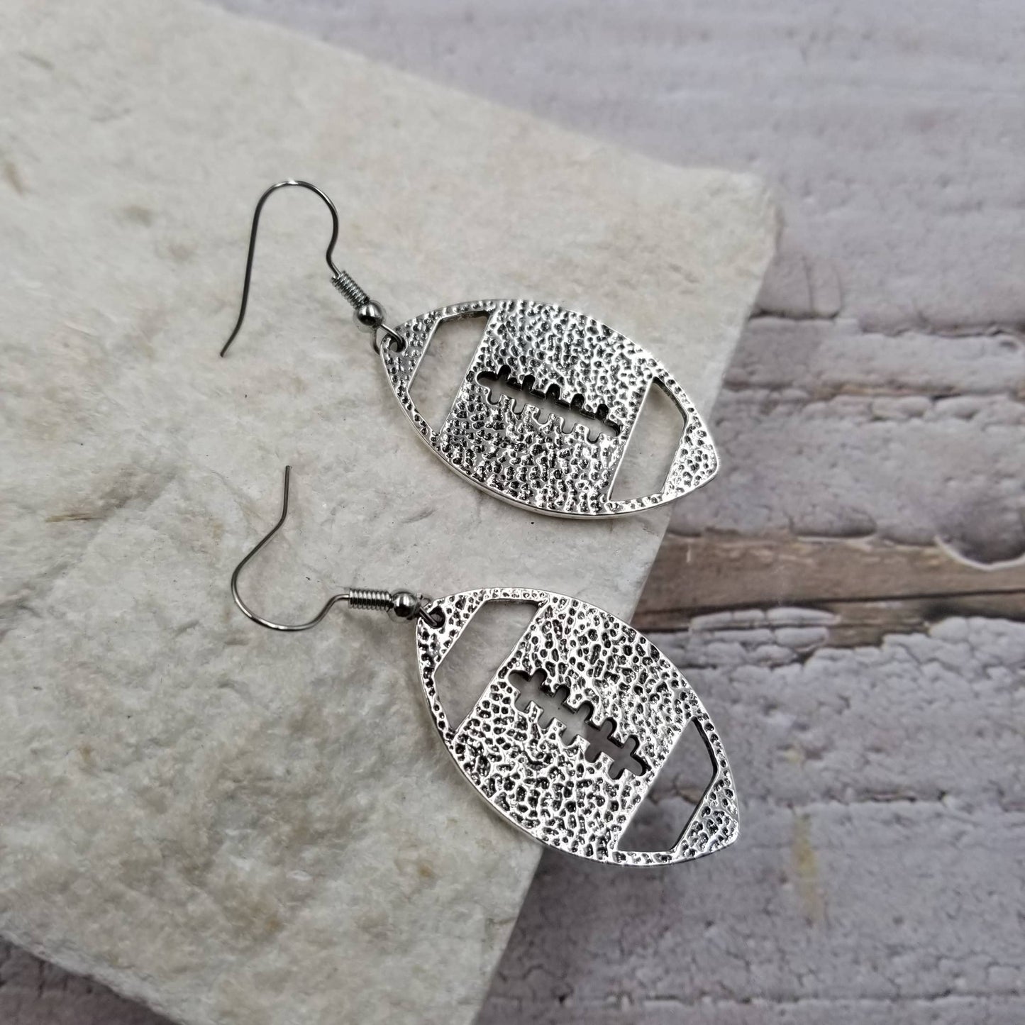 Vintage Silver Football Earrings