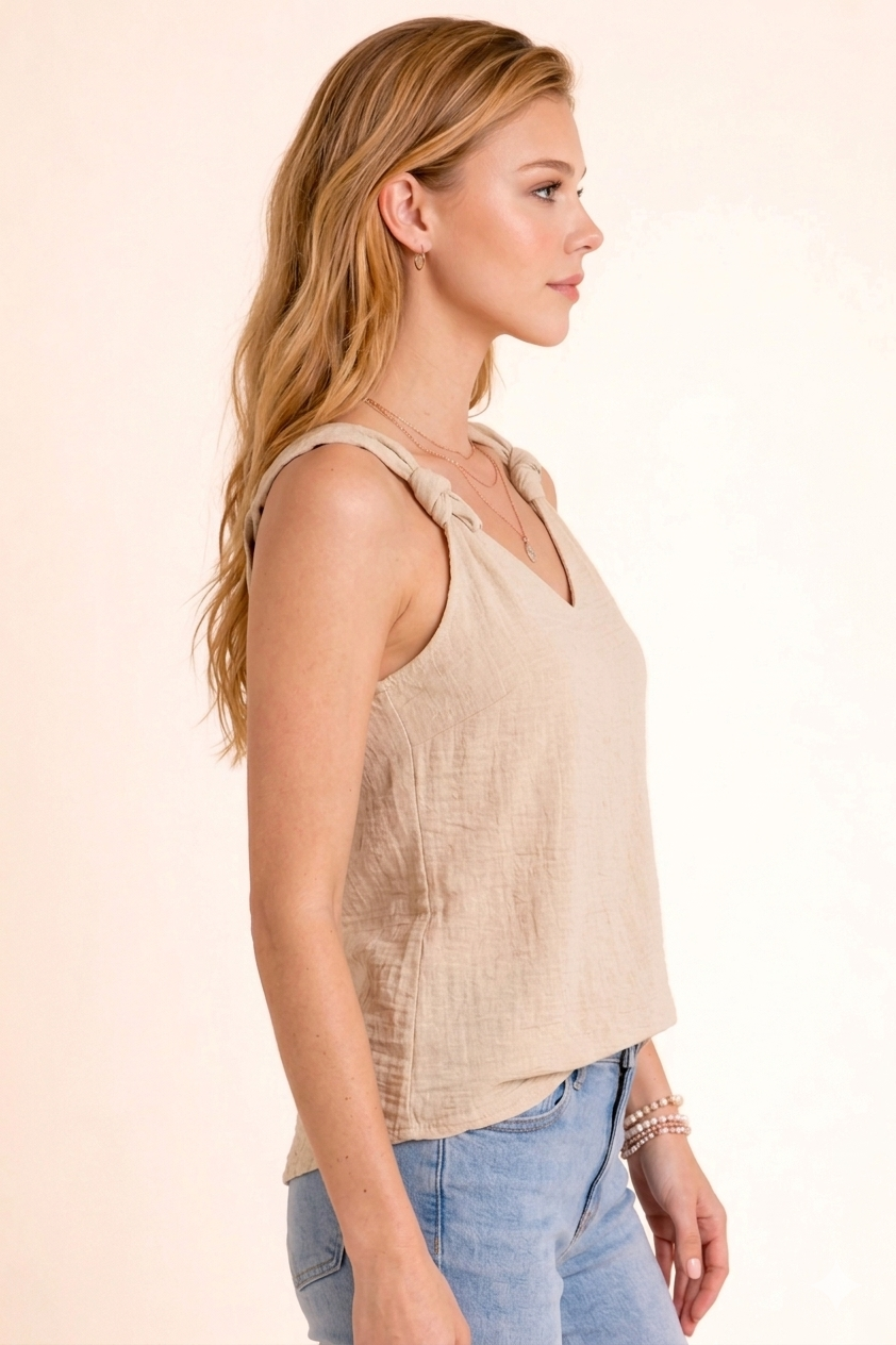SOLID TANK TOP WITH SHOULDER KNOT