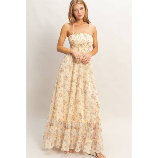 Smocked Floral Maxi Dress