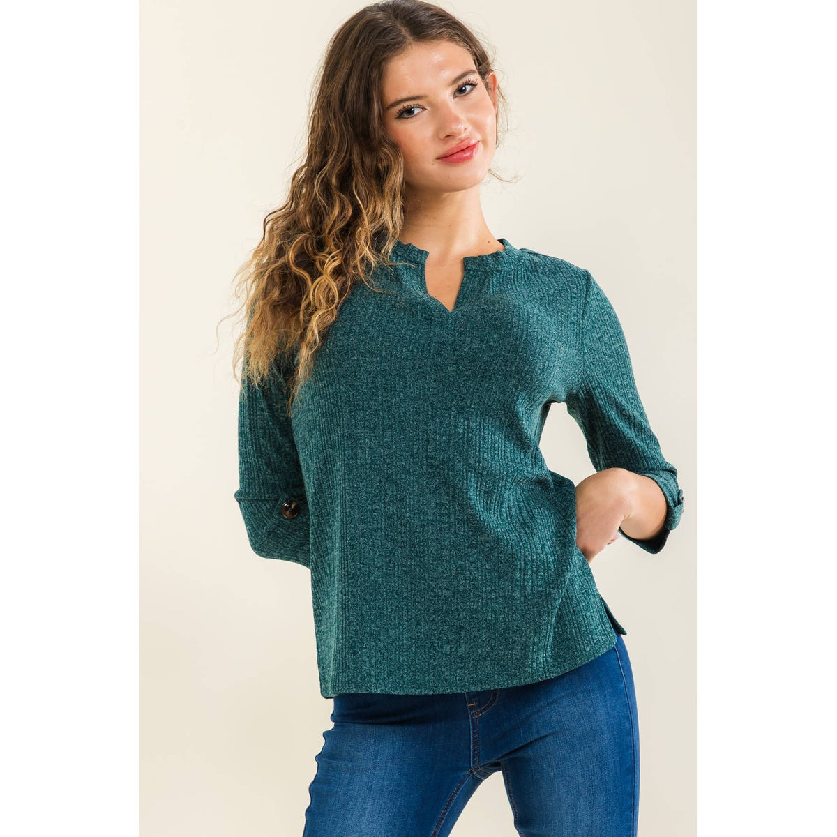 TORTOISE BUTTON SWEATSHIRT