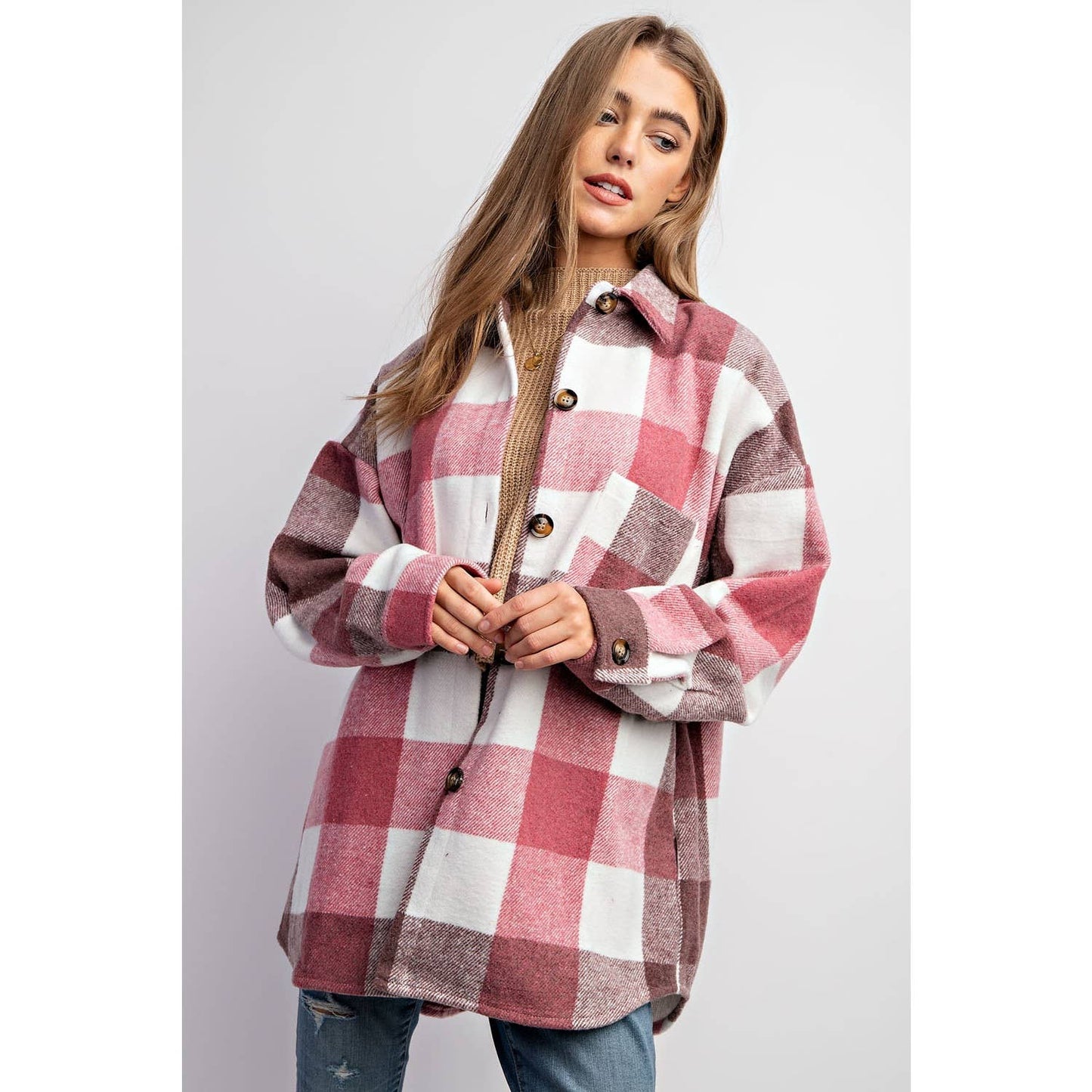 MUSTARD PLAID SHACKET