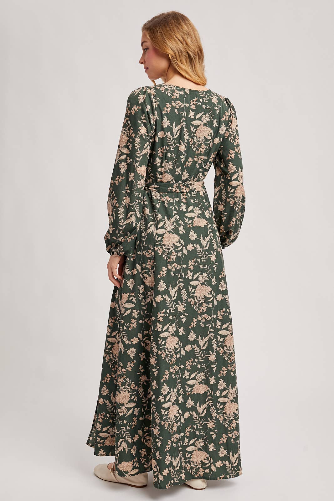 FLORAL WRAP MAXI DRESS
