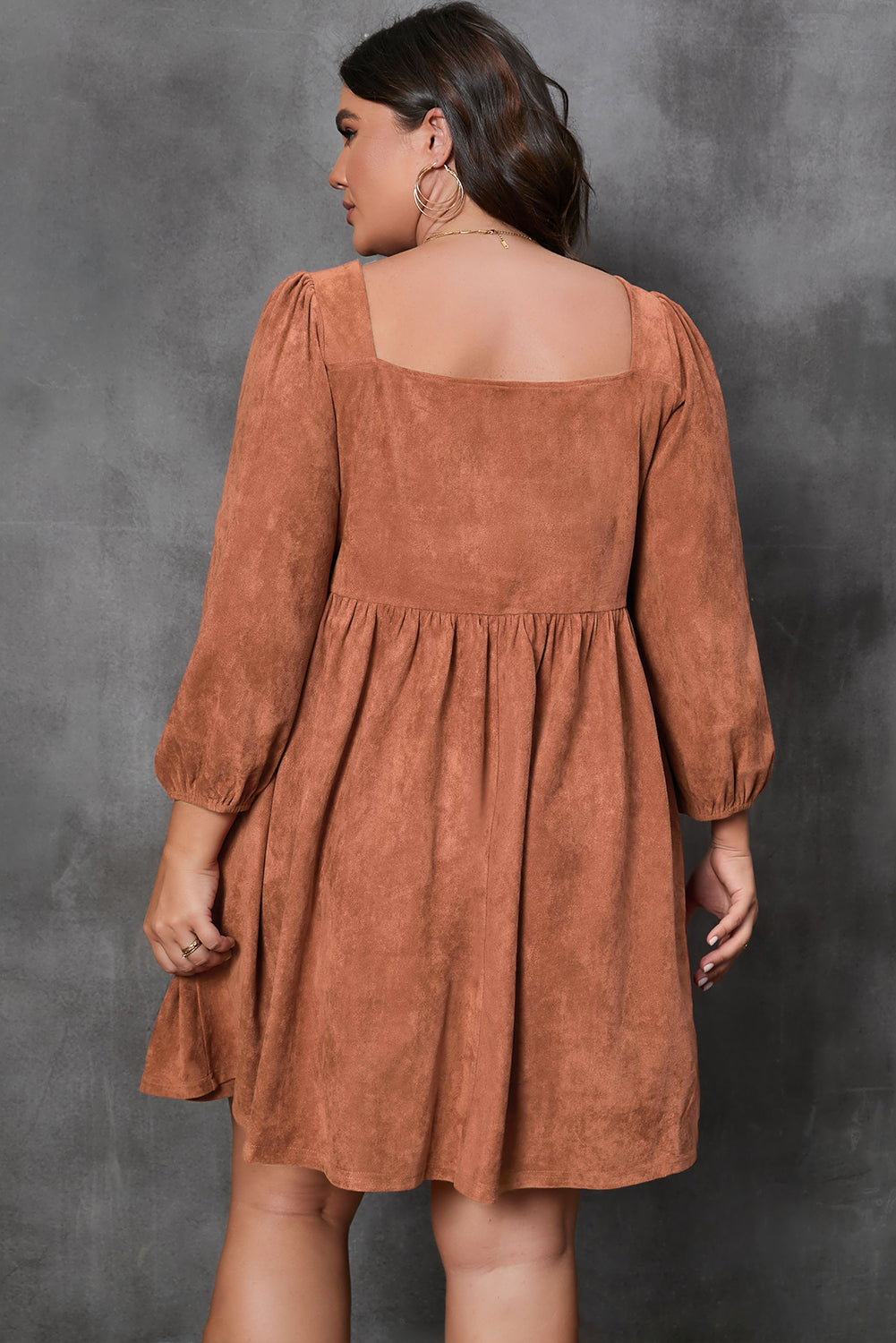 Chestnut Square Neck LS Dress