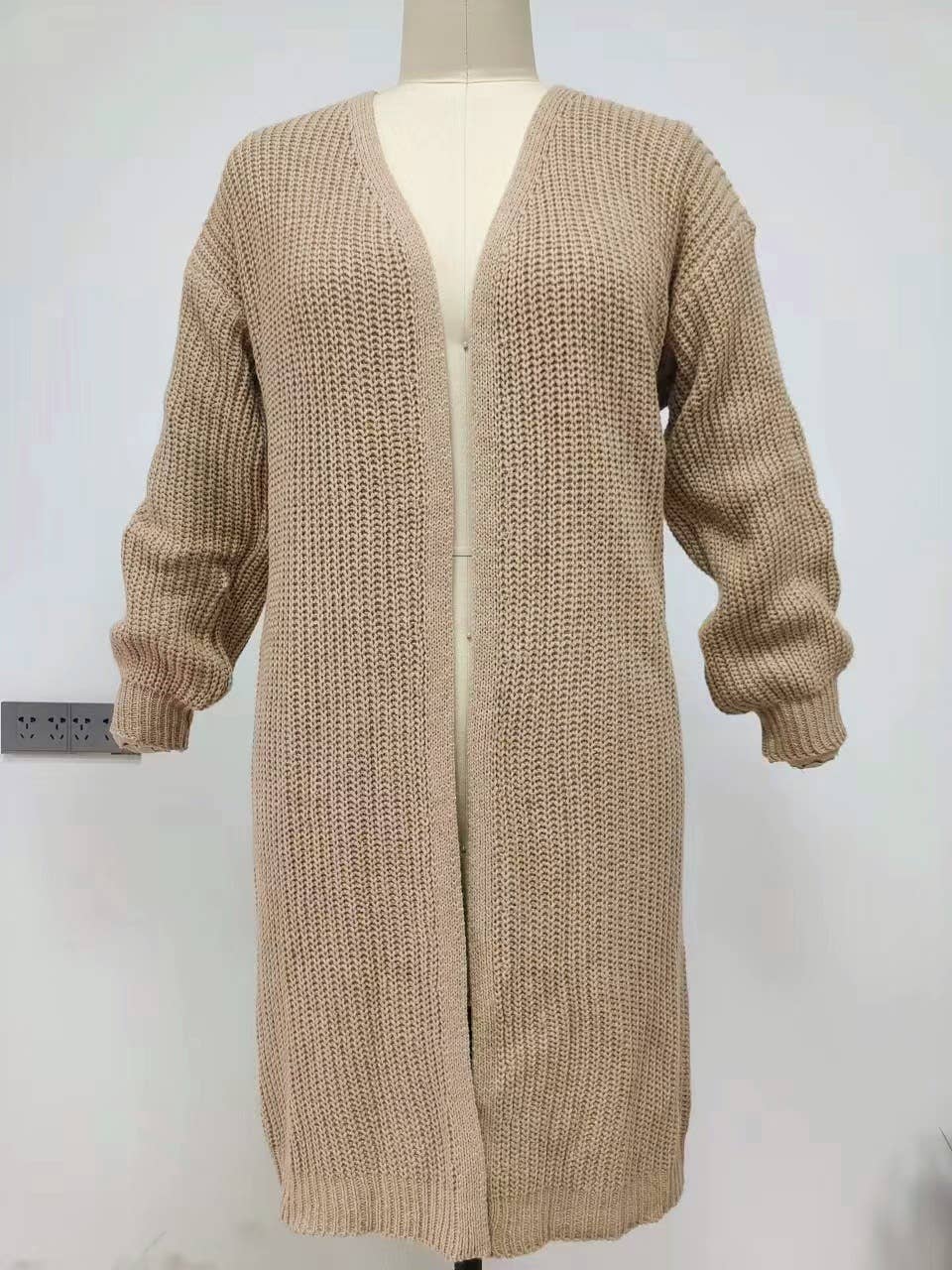 Casual Minimalist Loose Fit Long Knitted Cardigan