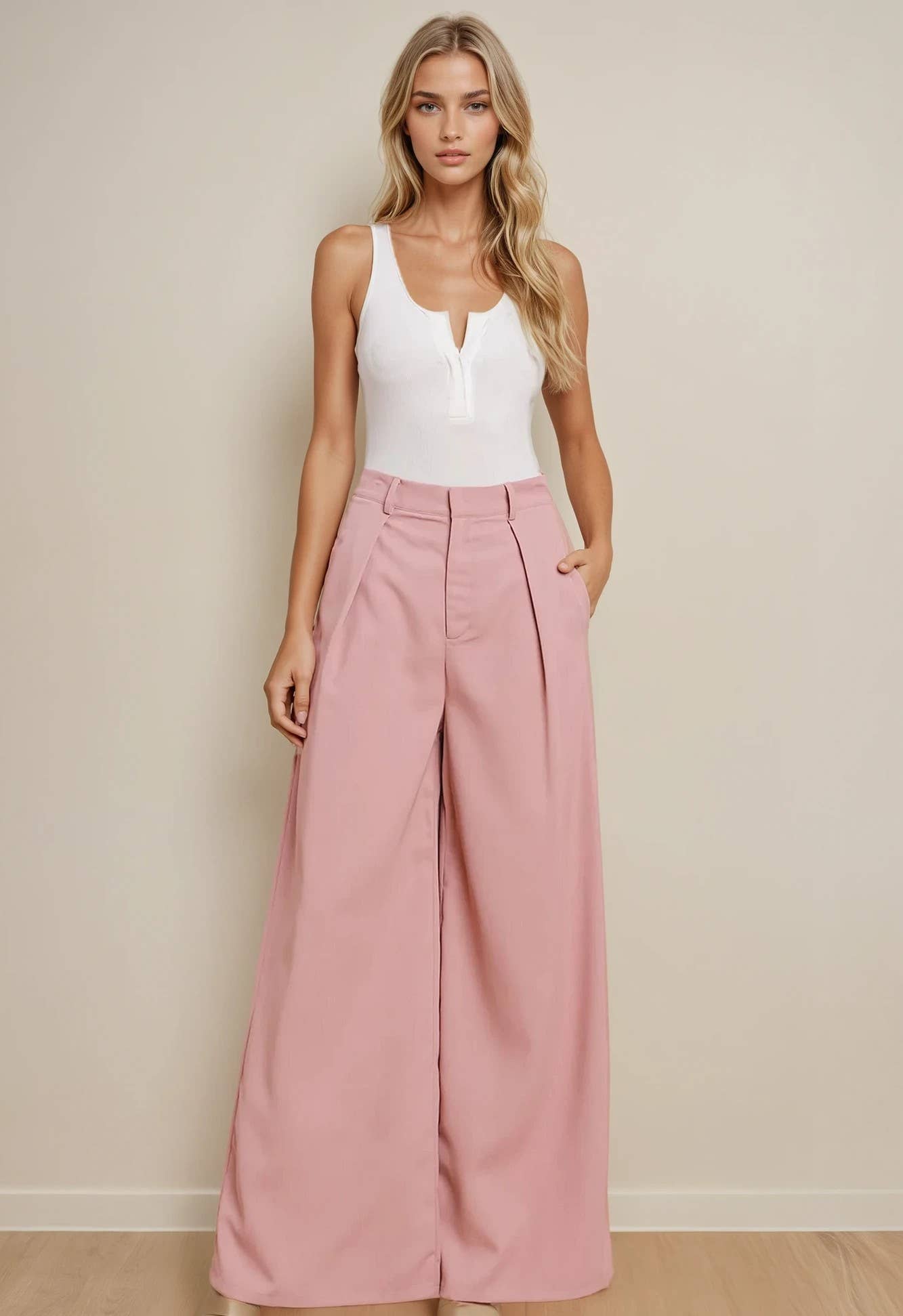 CASUAL WIDE LEG TROUSER PANT