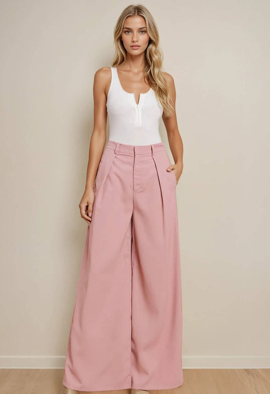 CASUAL WIDE LEG TROUSER PANT