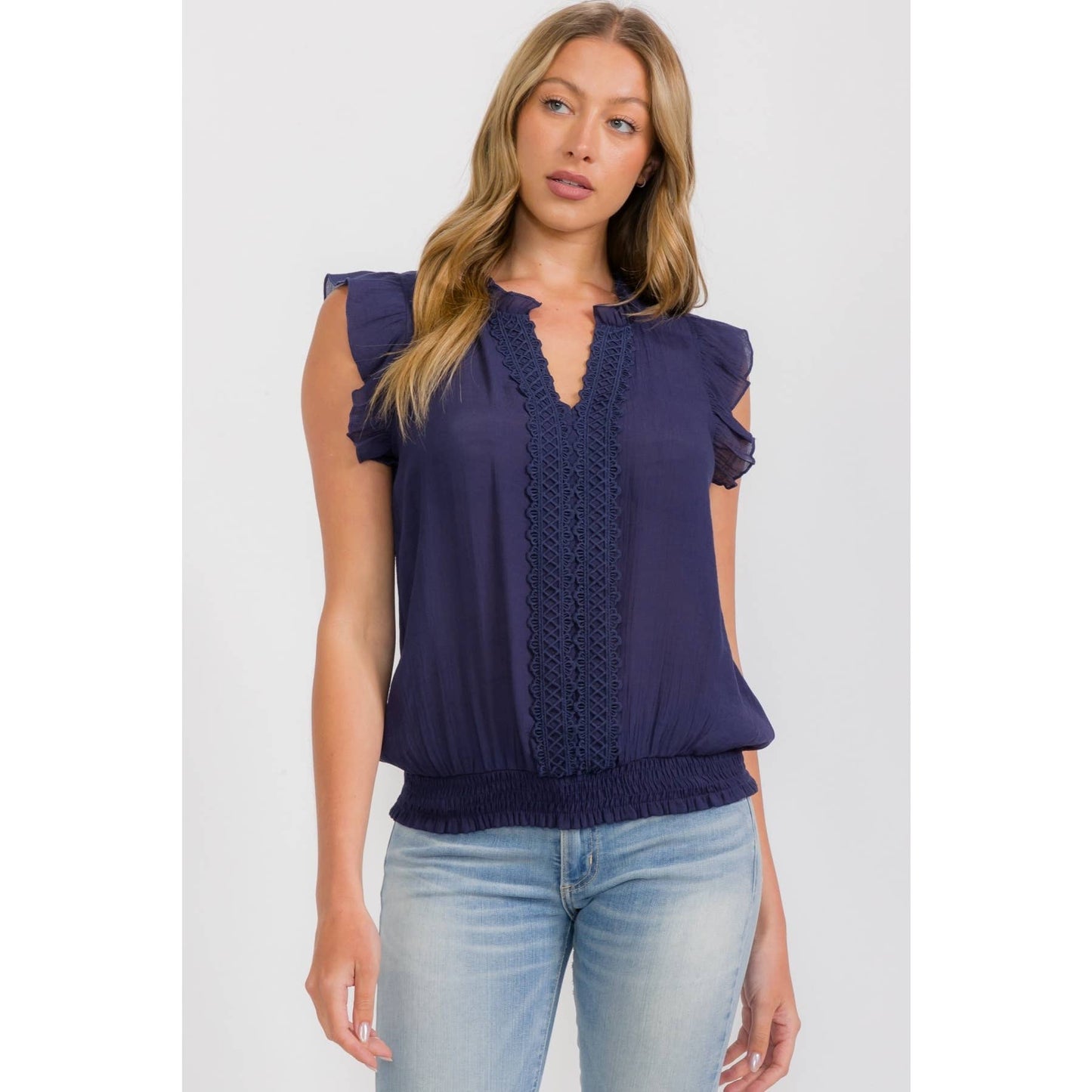 BOHO CROCHET SMOCKING TANK
