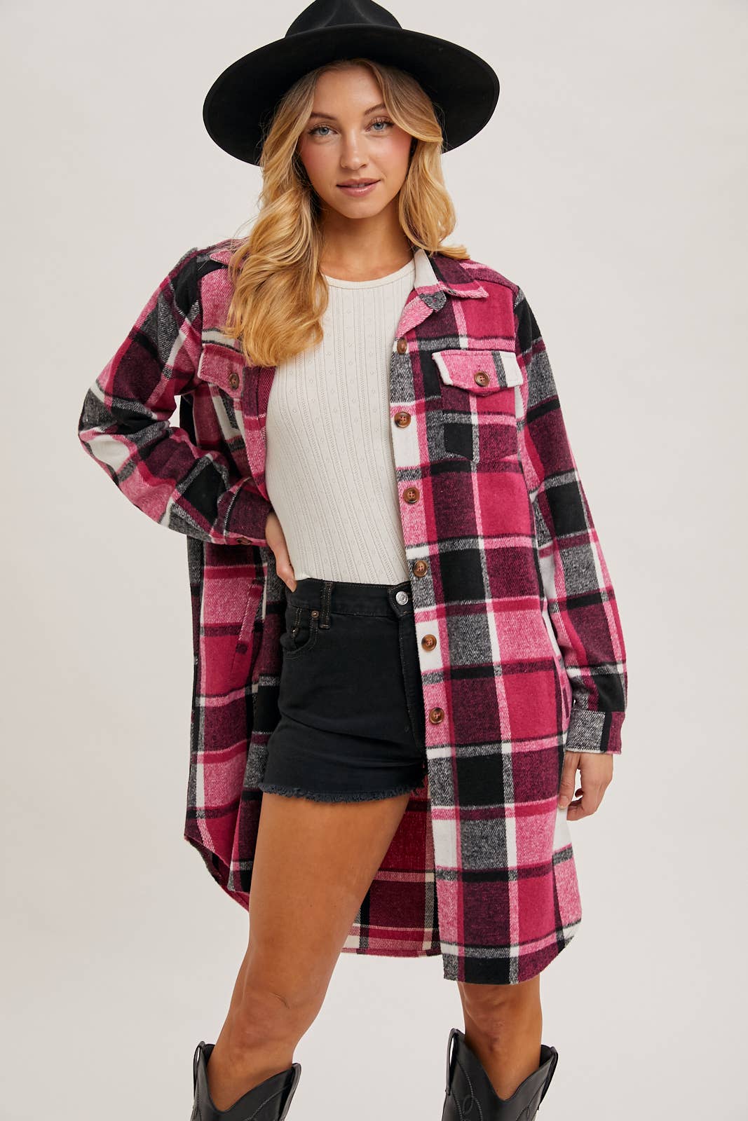 FLANNEL LONGLINE SHACKET