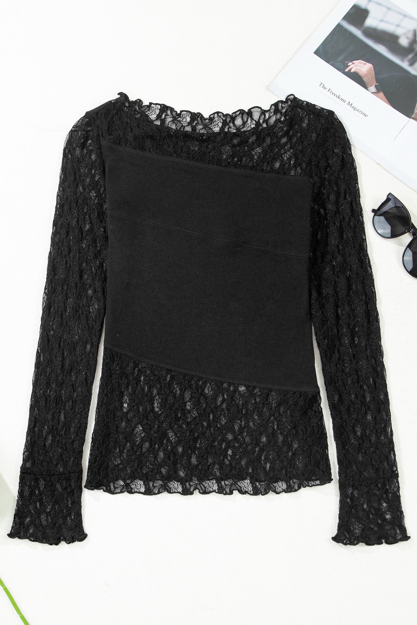 Sheer Lace and Long Sleeve Top