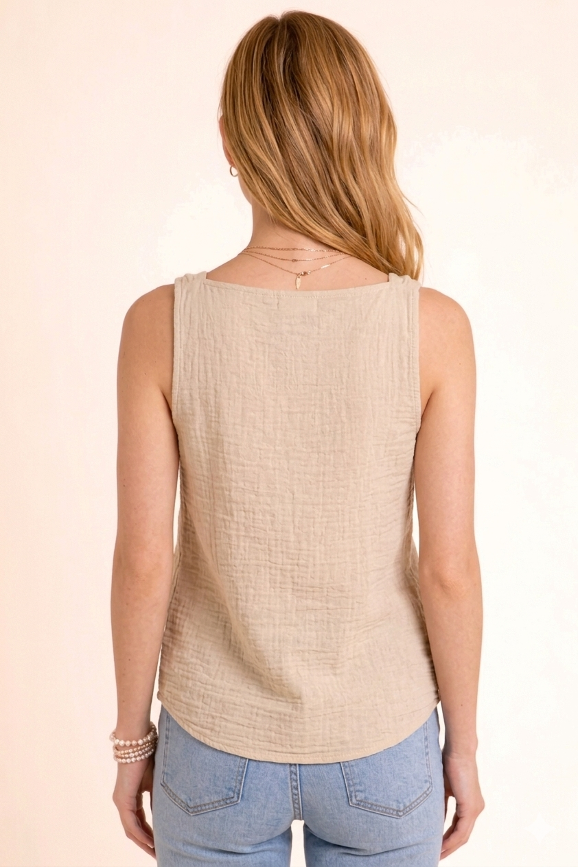 SOLID TANK TOP WITH SHOULDER KNOT