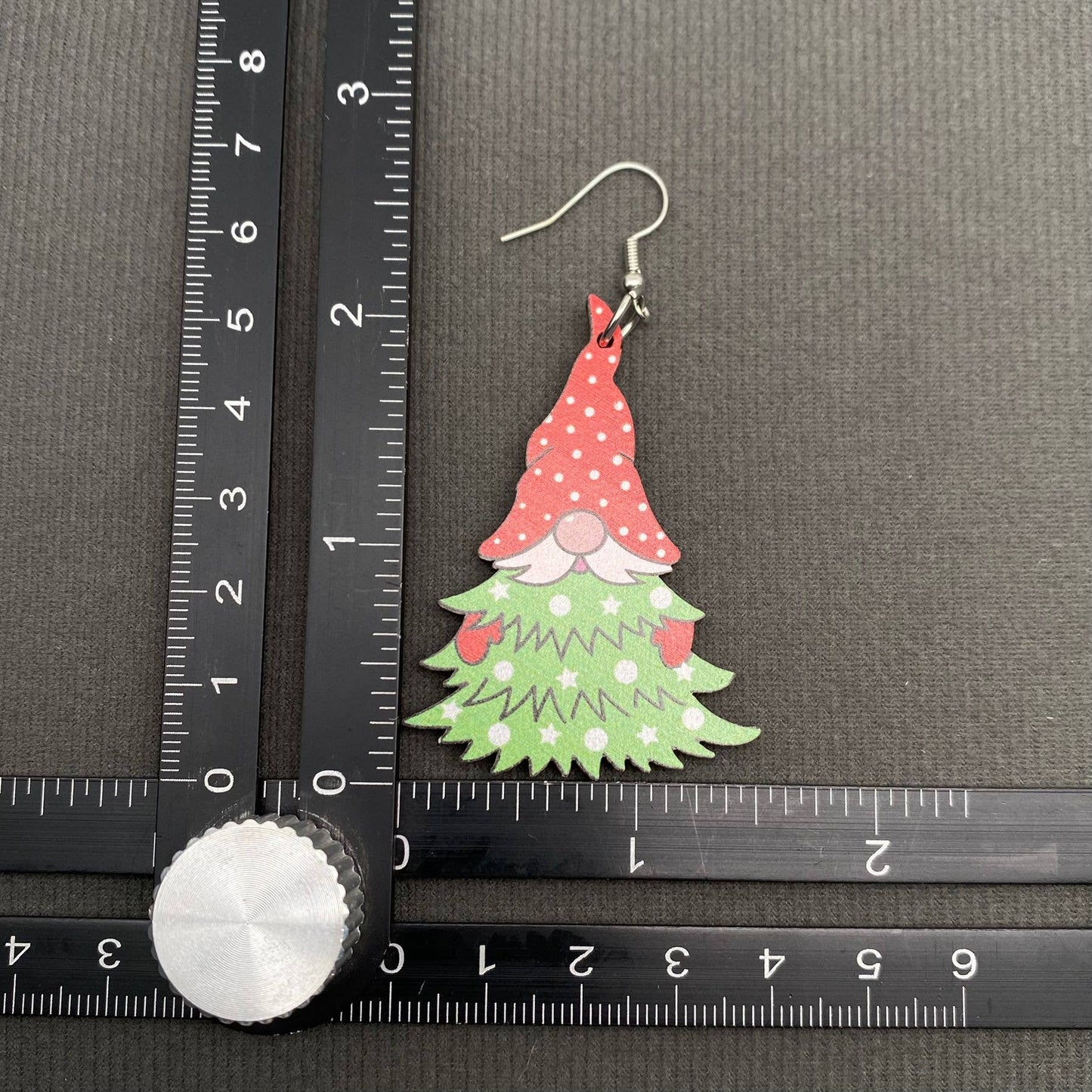 Christmas Jewelry Wooden Elf Dangle Earrings