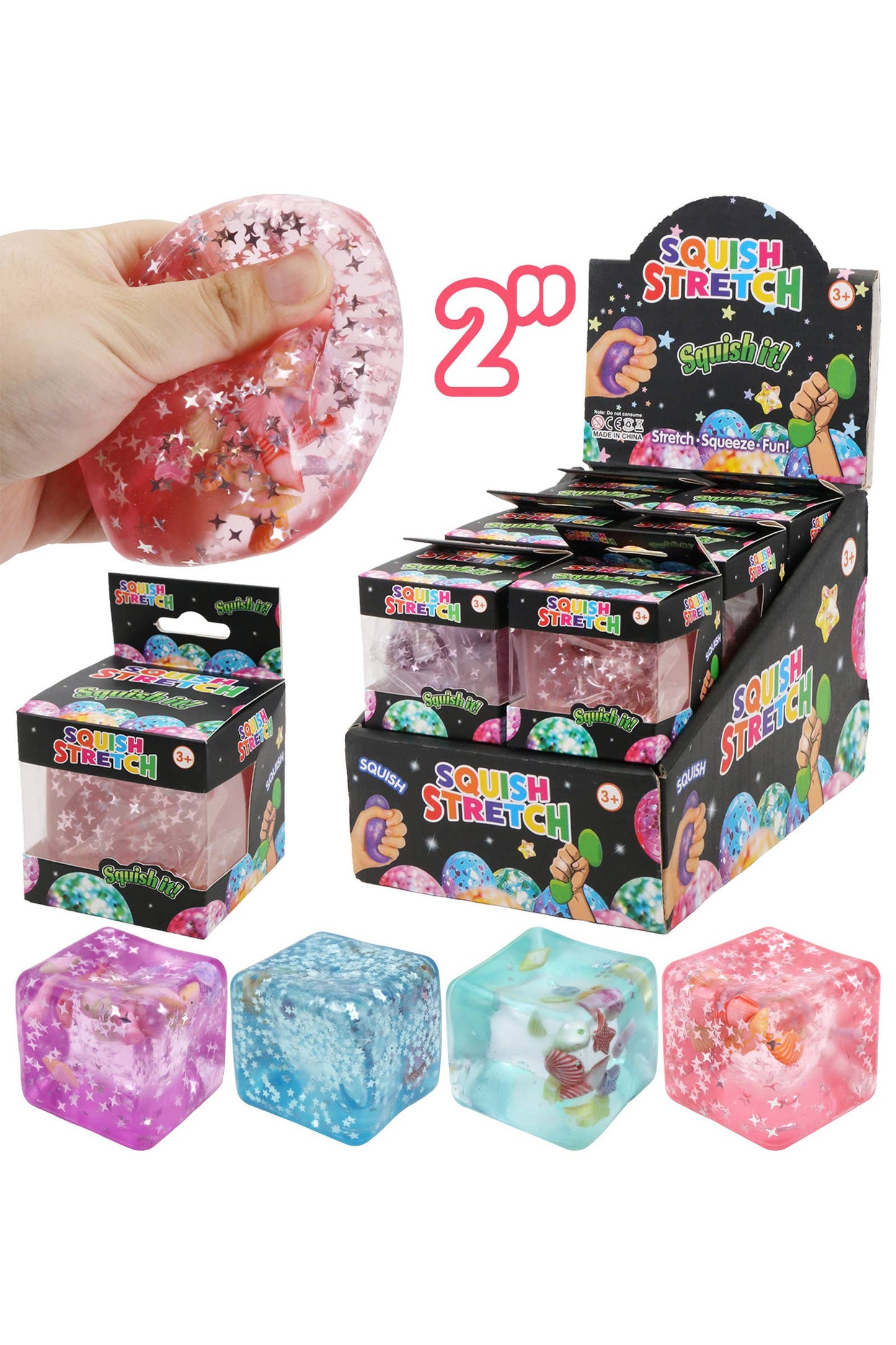 Seashell Glitter Ocean Cube Maltose Putty Filled Squishy EST Arrival Mid Aug
