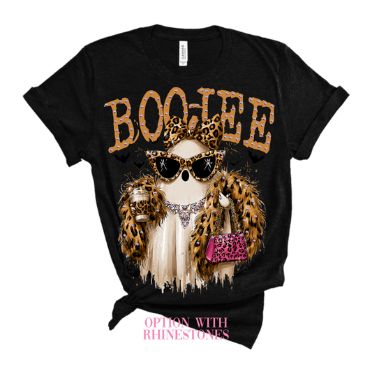 Boo-Jee Ghost Blingy Rhinestone CARAZY Graphic Tee