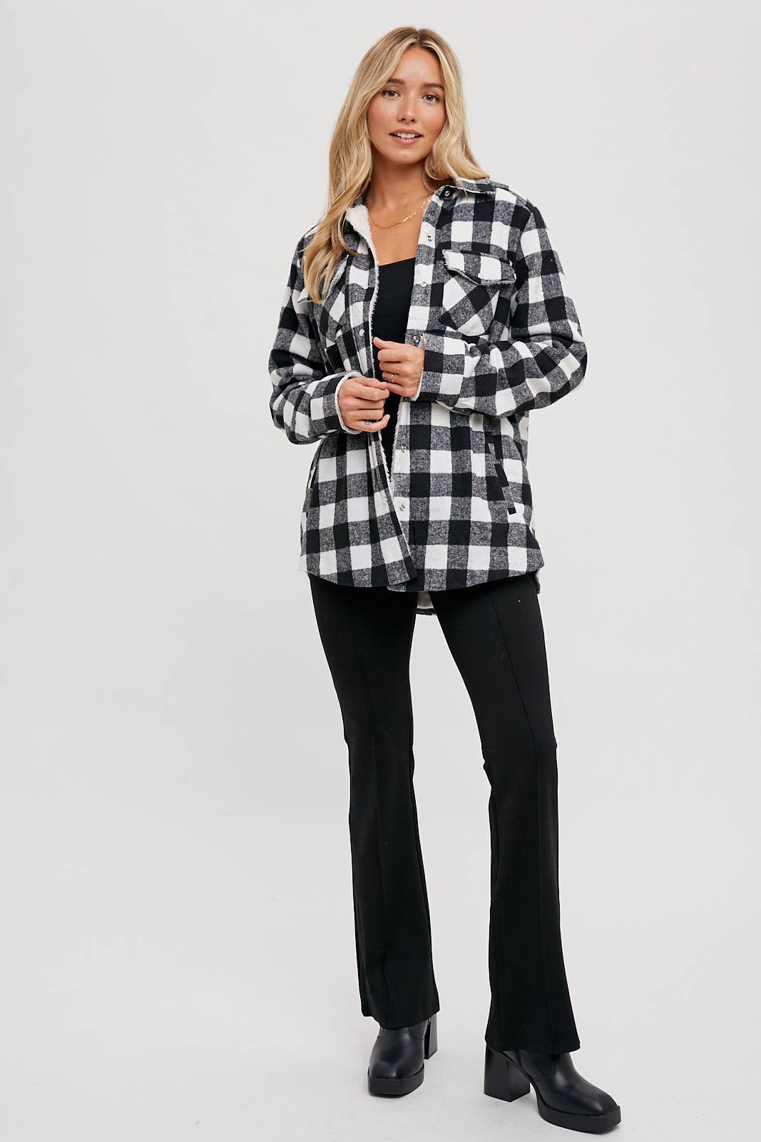 BUFFALO PLAID SHERPA-LINED SHACKET