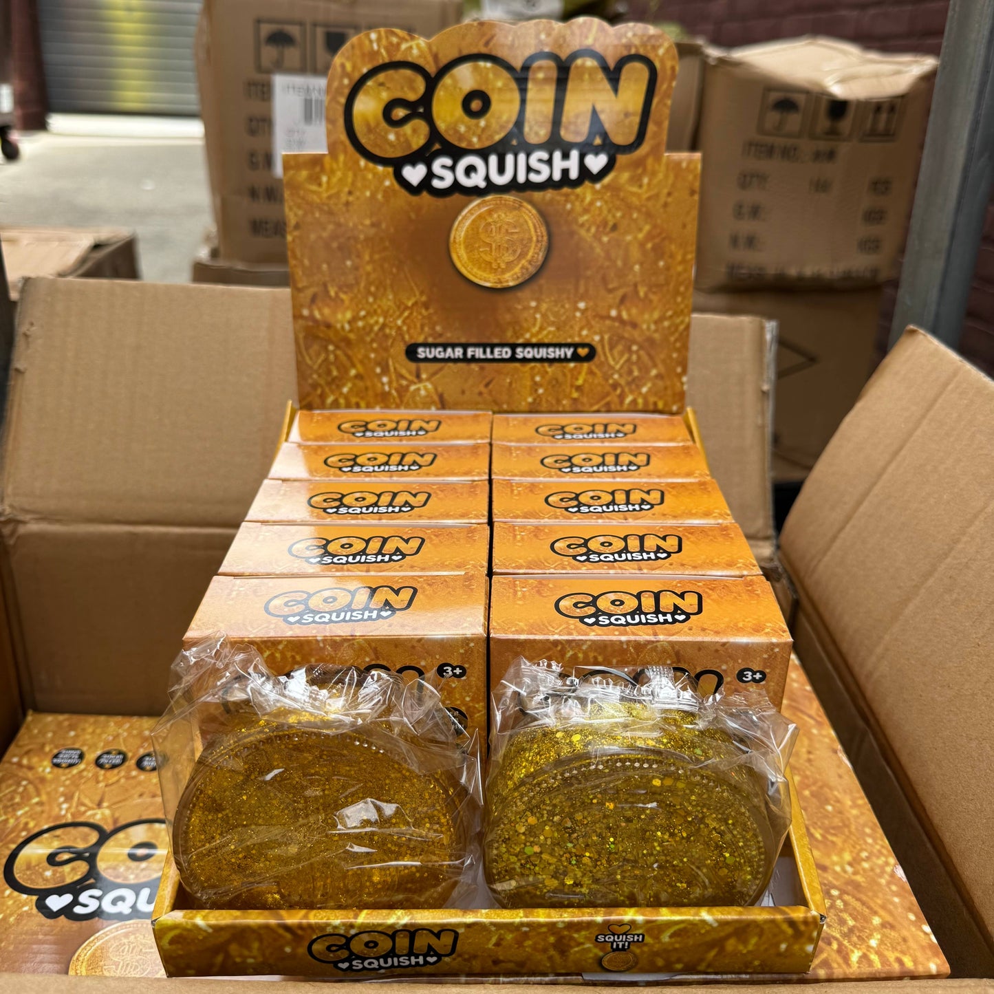 Sugar Squishy Glitter Gold Coin