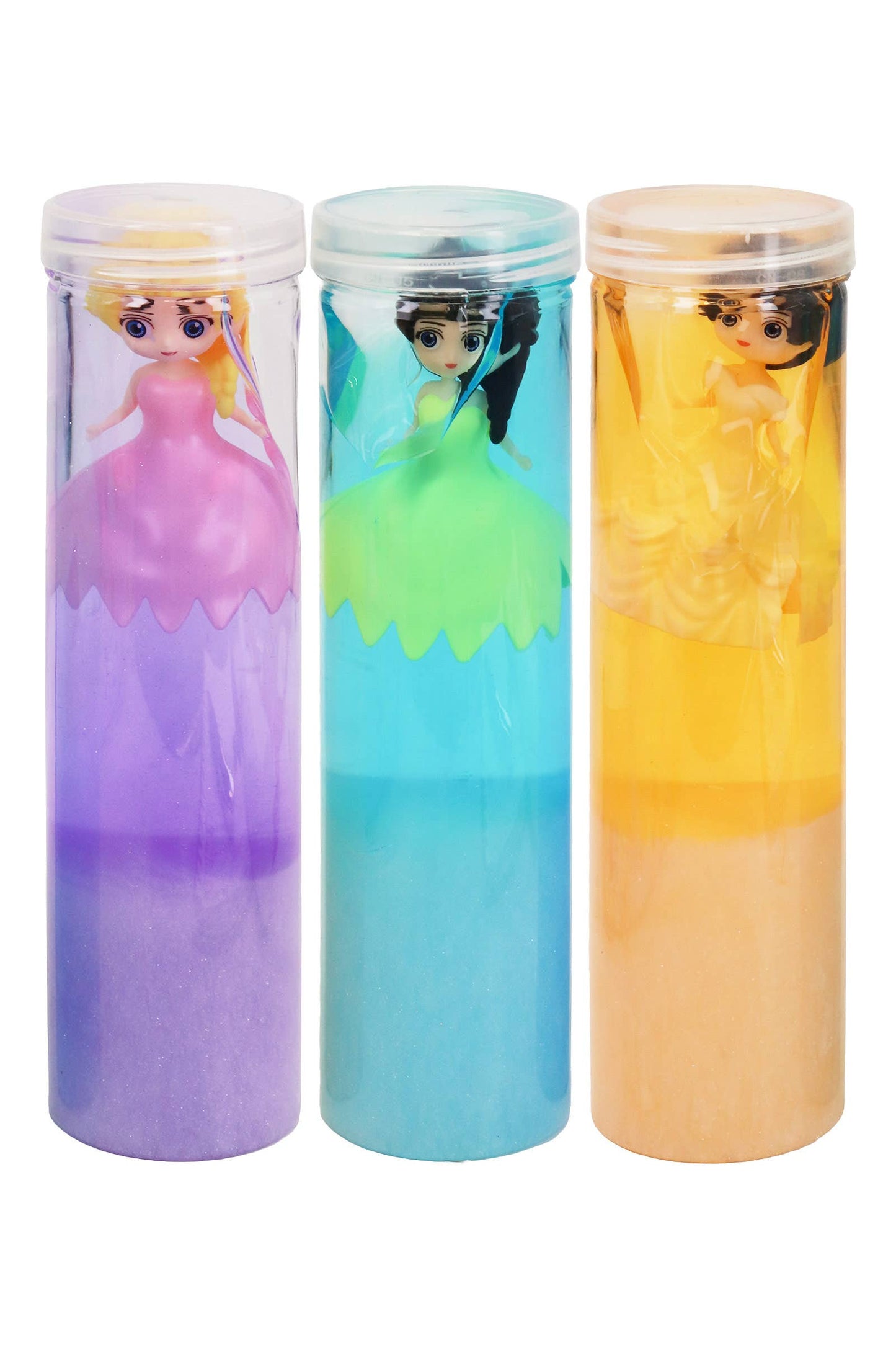 Mini Princess Doll Two-Tone Shimmery Gel Slime Jar - EST Arrival Mid Aug