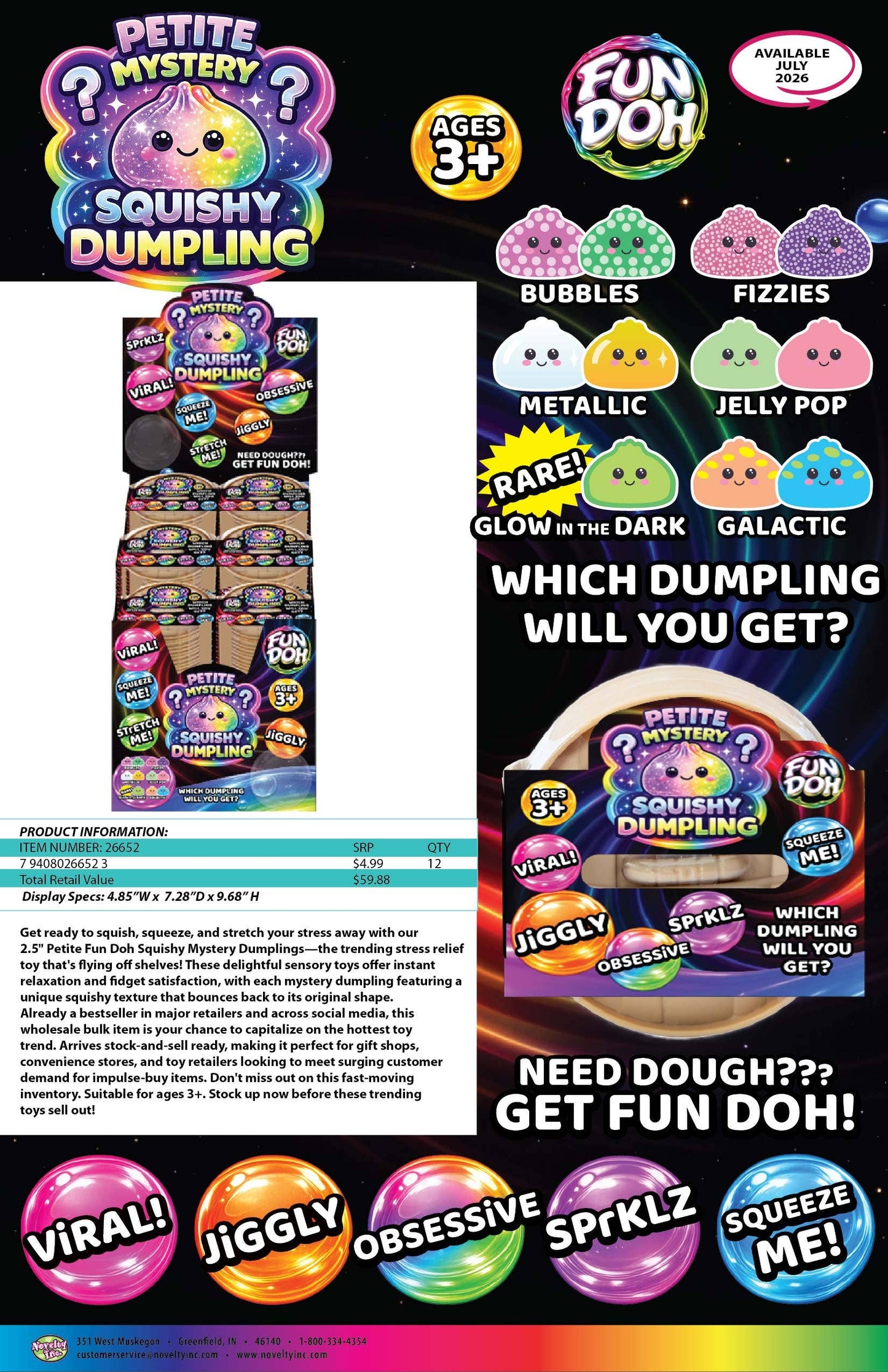 Pre-Order Squishy Mystery Mini Petite 2.5" Dumpling Toy EST Arrival June 10th