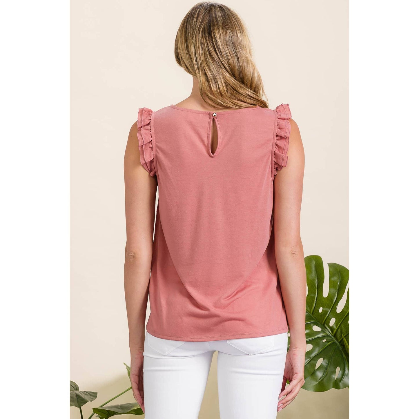 RUFFLE LACE TANK TOP