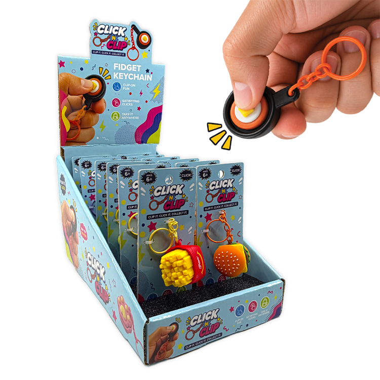 Click N' Clip Foods Fidget Clicker Keychain