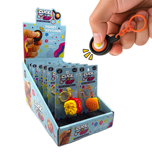 Click N' Clip Foods Fidget Clicker Keychain