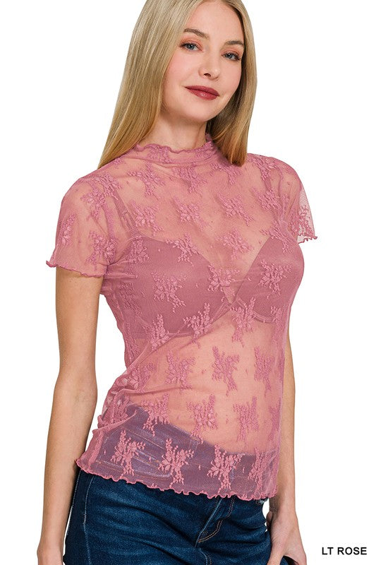 Sexy Sheer Lace Top