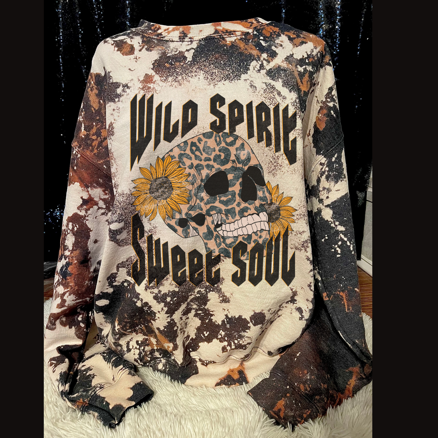 Wild spirit skull sunflower sweater