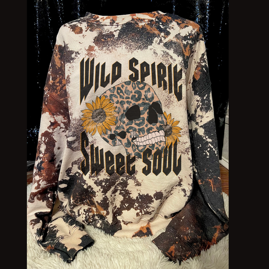 Wild spirit skull sunflower sweater