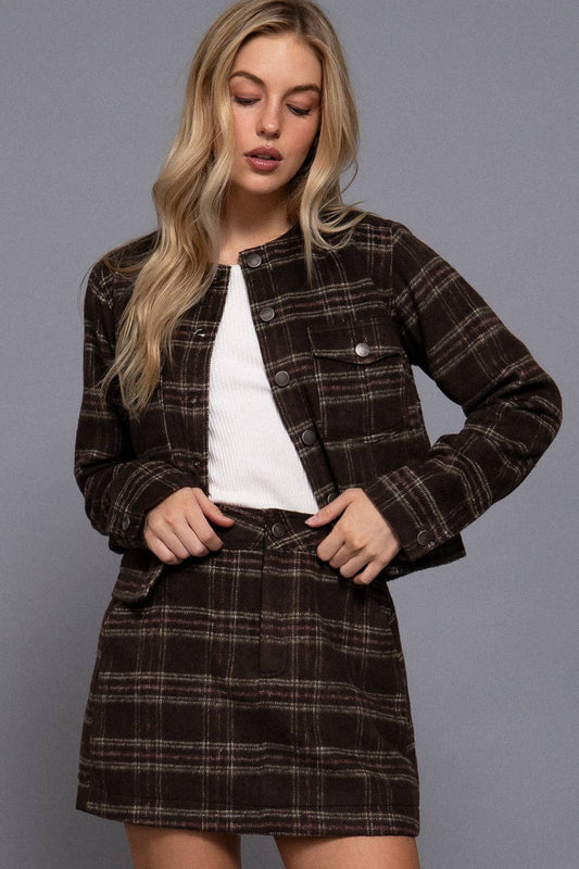 Brushed Plaid Jacket