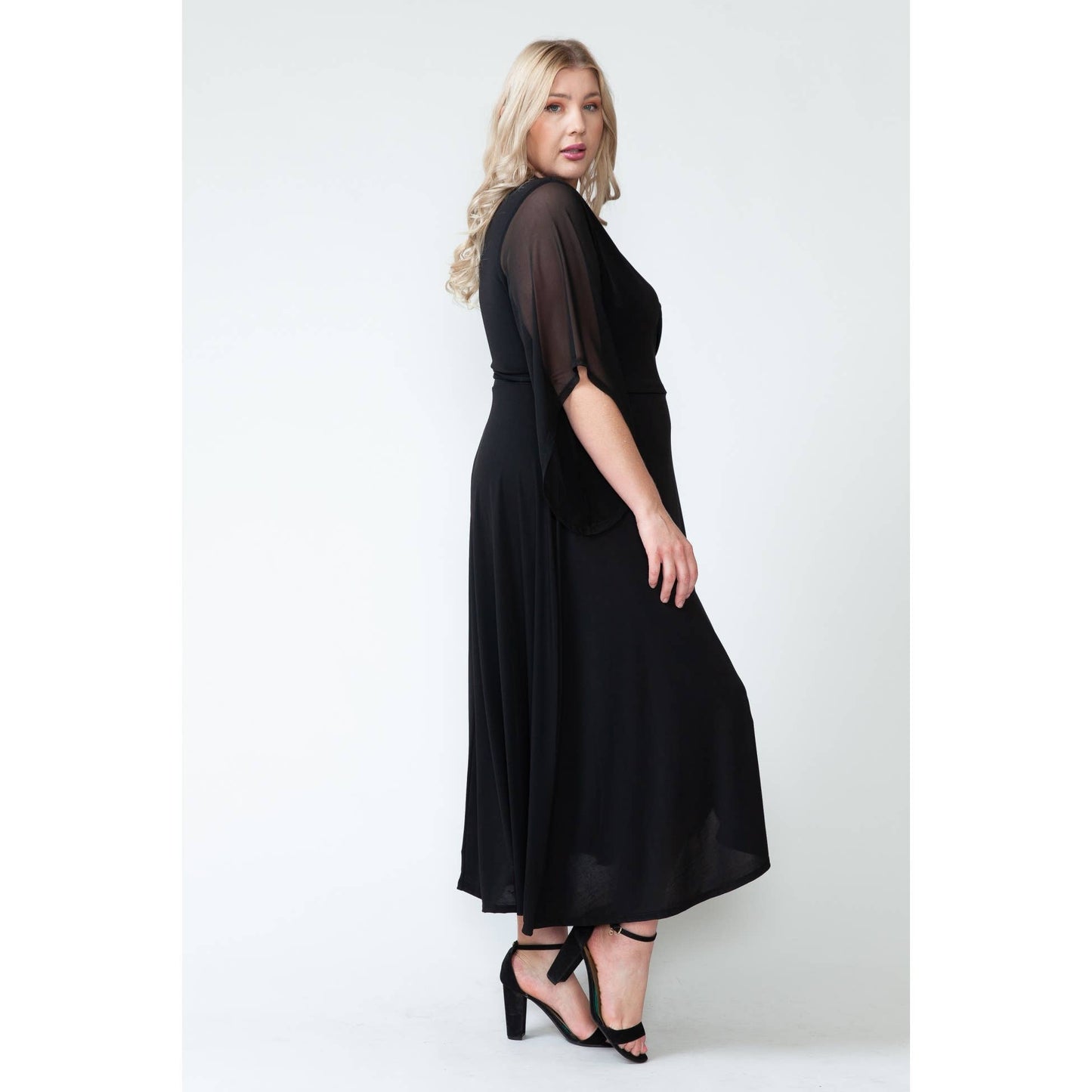 Overlap Mesh Maxi Dress