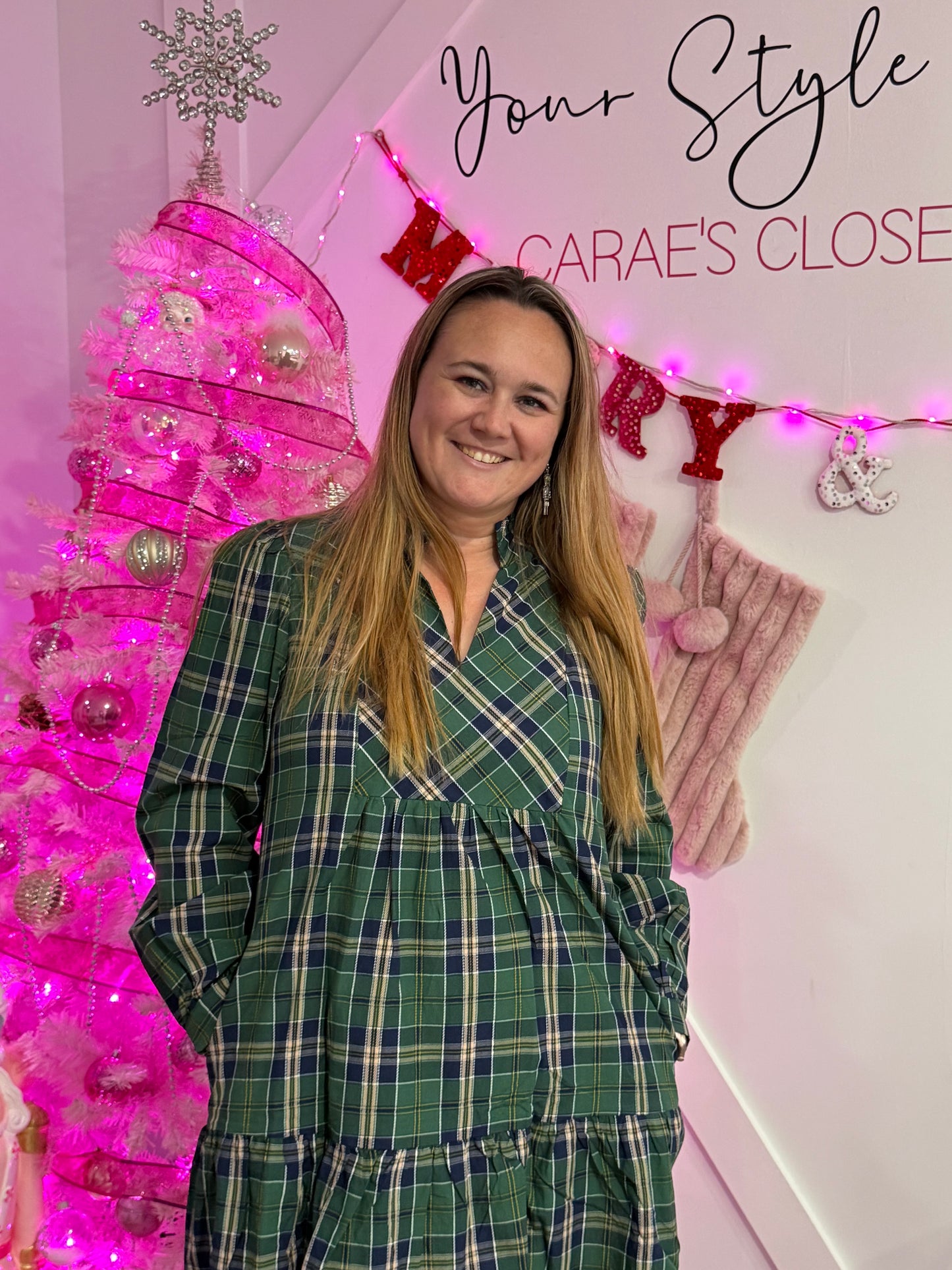 Green Plaid Christmas dress