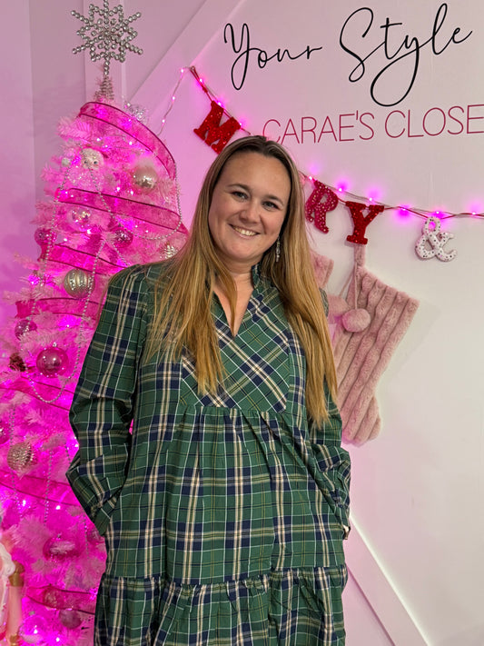 Green Plaid Christmas dress