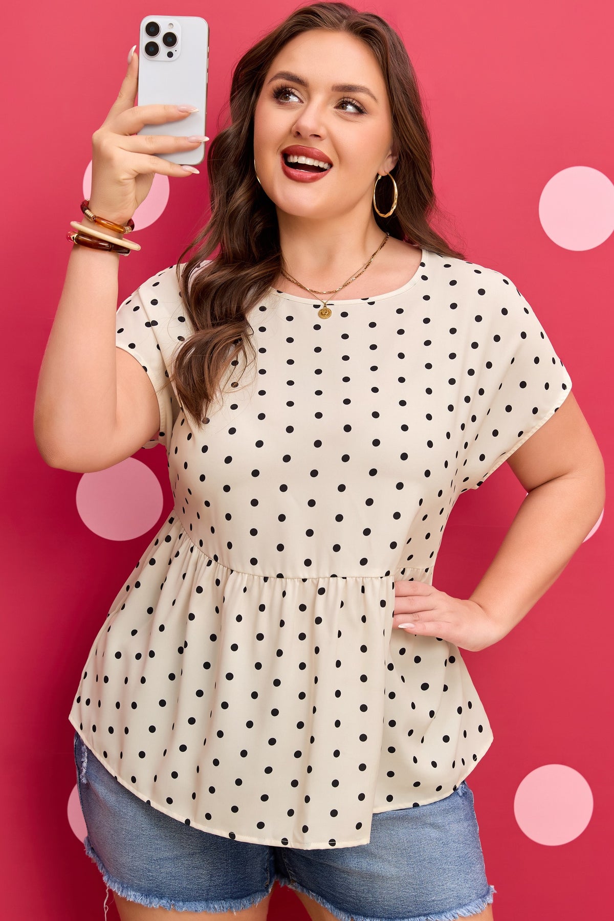 Polka Dot Curvy Top