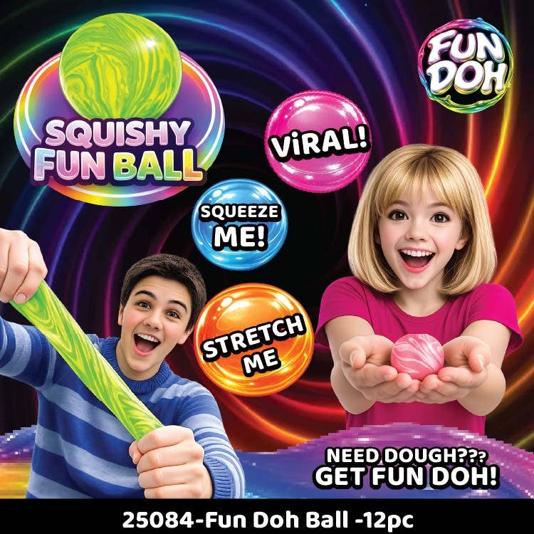 Fun Doh Squishy Fun Fidget Ball Boxed Assortment