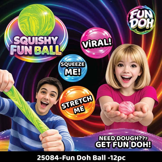 Fun Doh Squishy Fun Fidget Ball Random in color