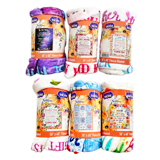 Plush Fleece Blanket 50 x 60 Mother's Day Assortment