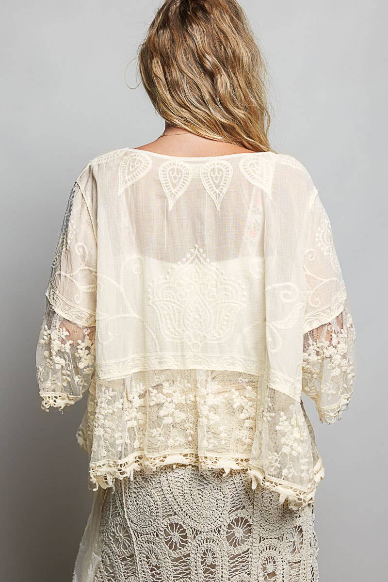 POL Solid Crochet Cardigan