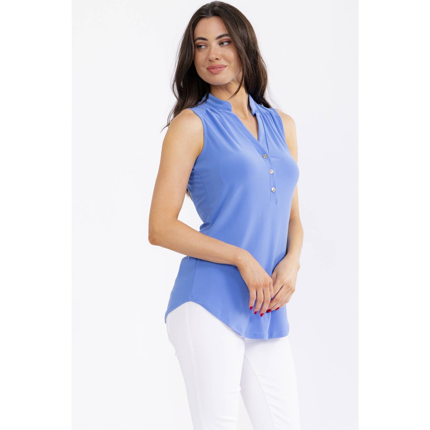 BUTTON FRONT SHIRT TANK