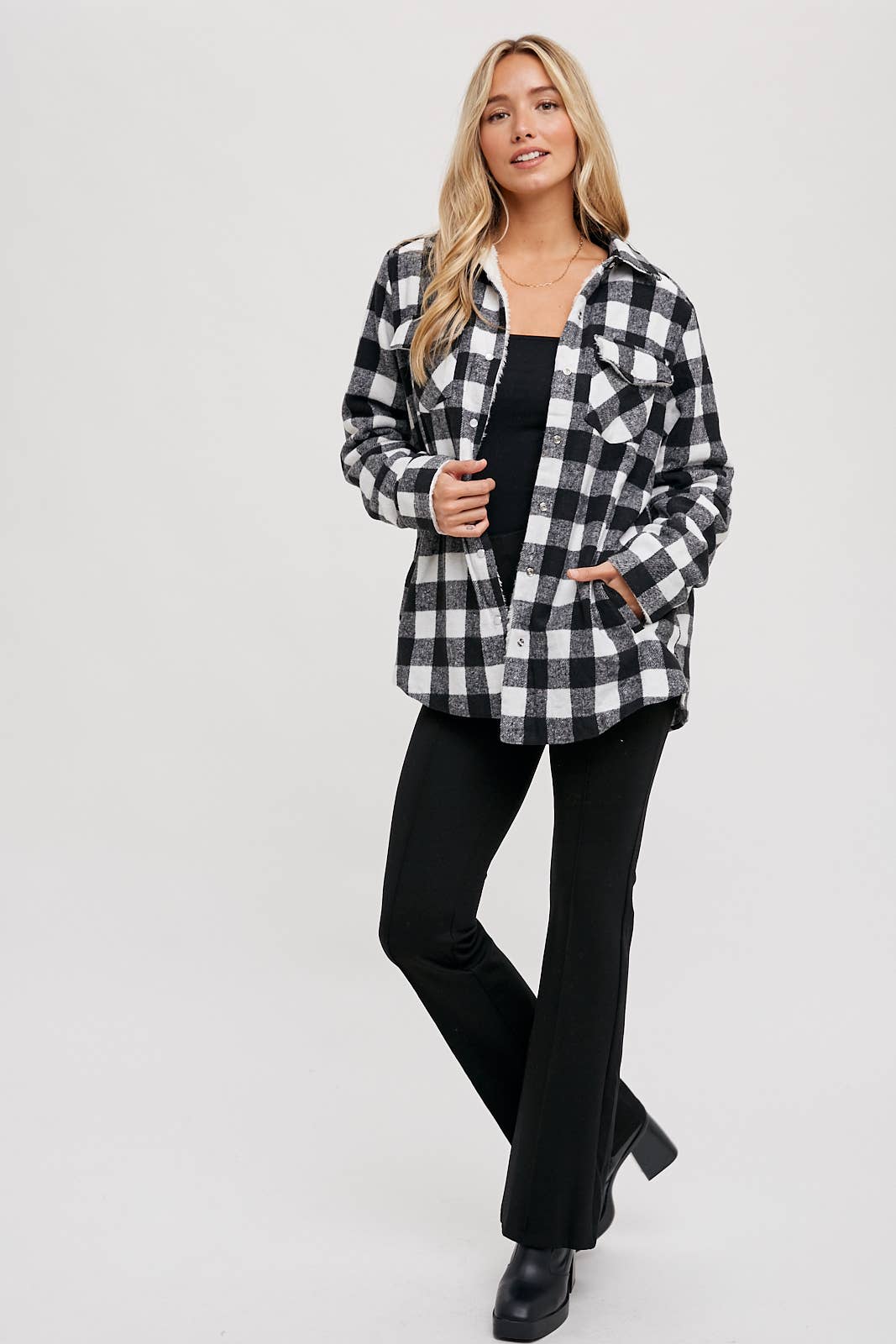 BUFFALO PLAID SHERPA-LINED SHACKET