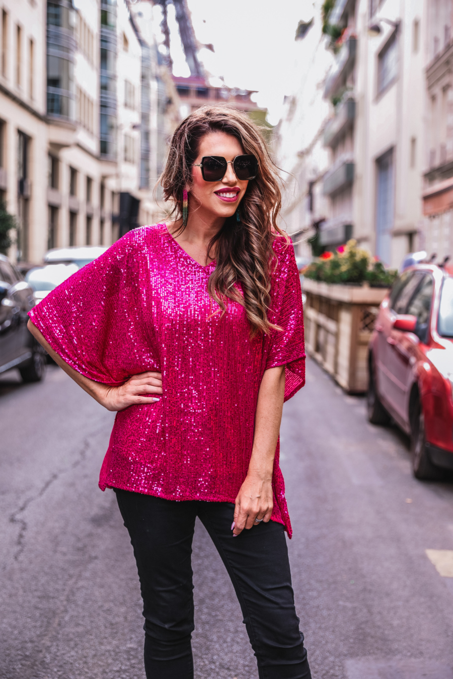 Celebrity Status Carazy Sequin Top