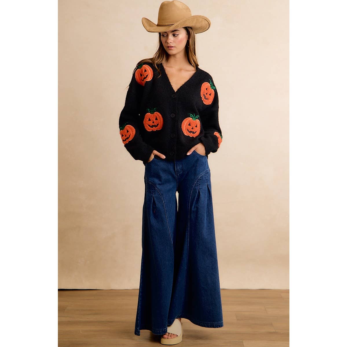 HALLOWEEN PUMPKIN BIBI KNIT CARDIGAN
