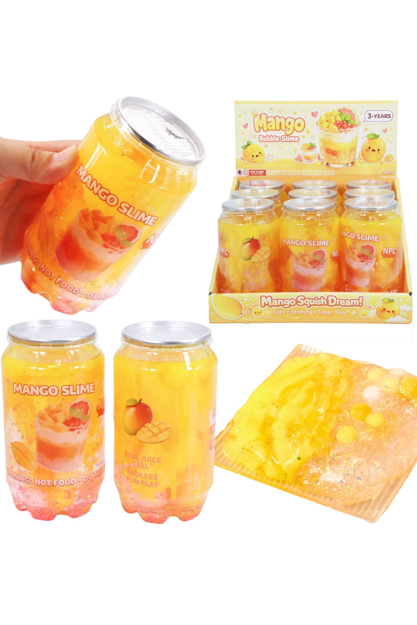 Sparkling Mango Fruit Soda Can Glitter Slime EST Arrival Mid Aug