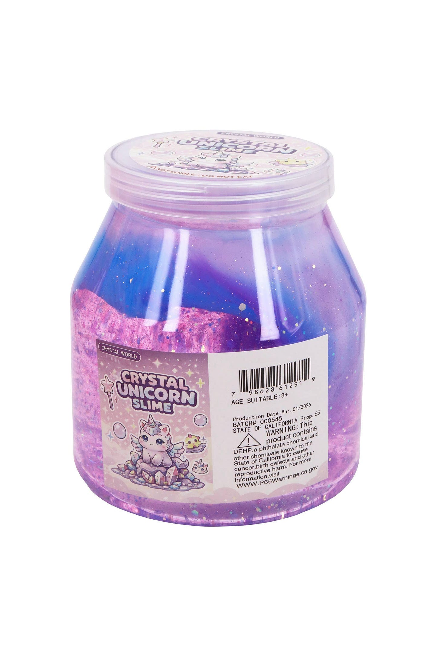 Cute Two-Tone Iridescent Glittery Unicorn Slime Jar EST Arrival Mid Aug