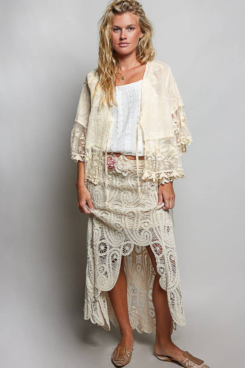 POL Solid Crochet Cardigan