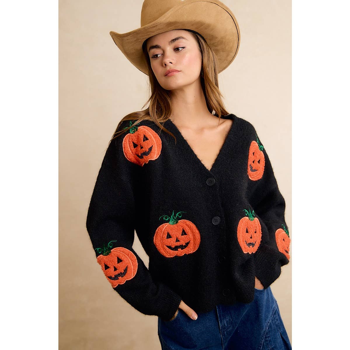 HALLOWEEN PUMPKIN BIBI KNIT CARDIGAN