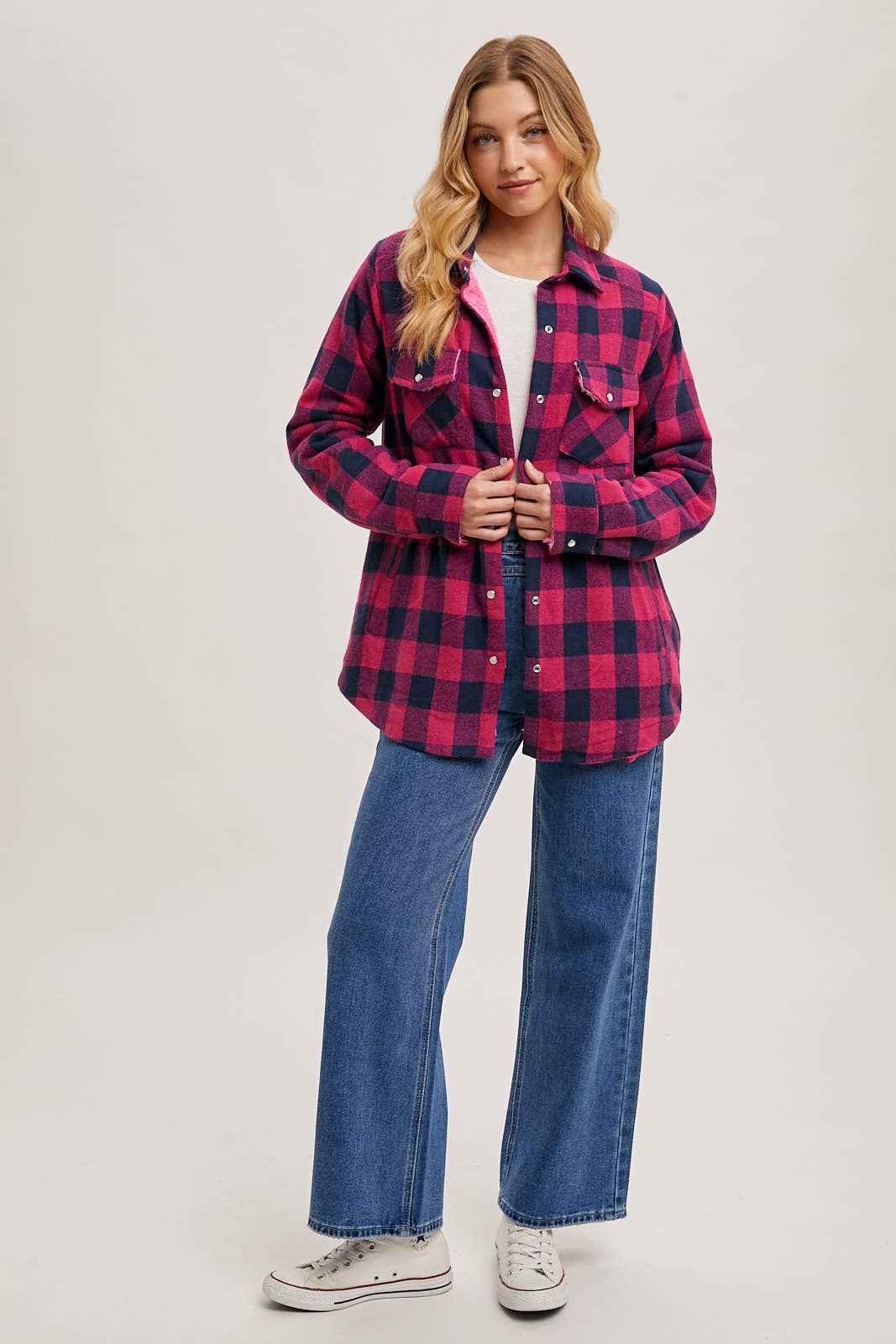 BUFFALO PLAID SHERPA-LINED SHACKET