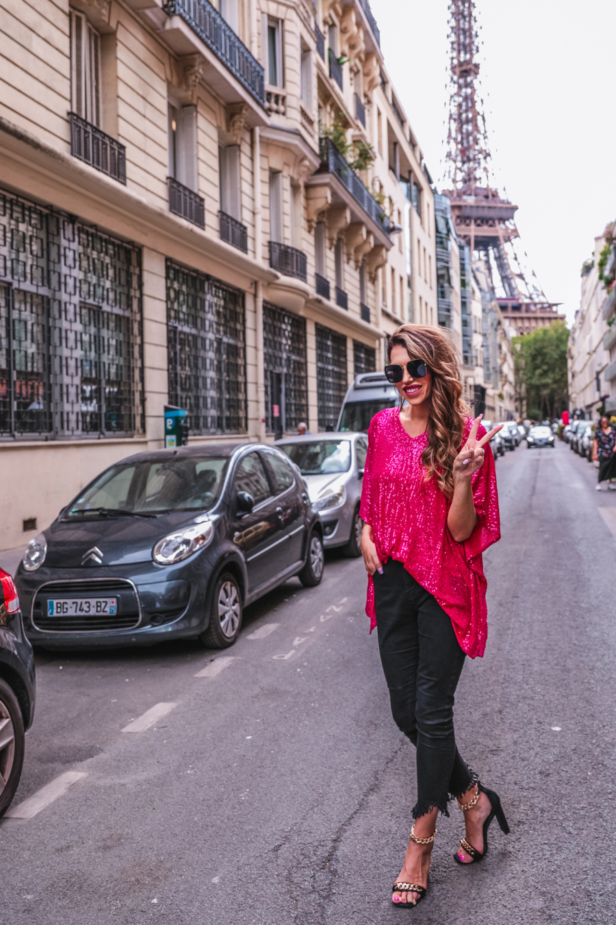 Celebrity Status Carazy Sequin Top