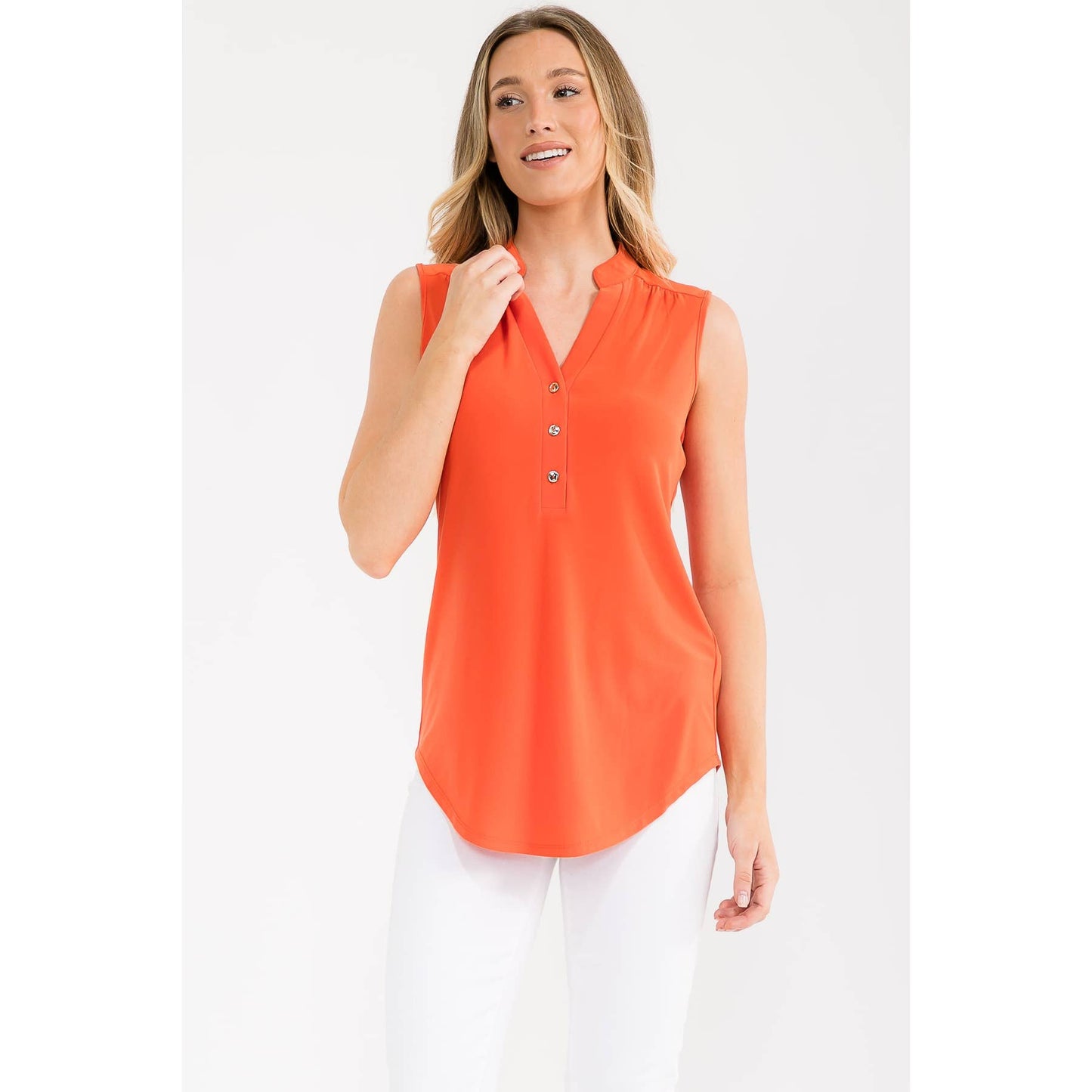 BUTTON FRONT SHIRT TANK
