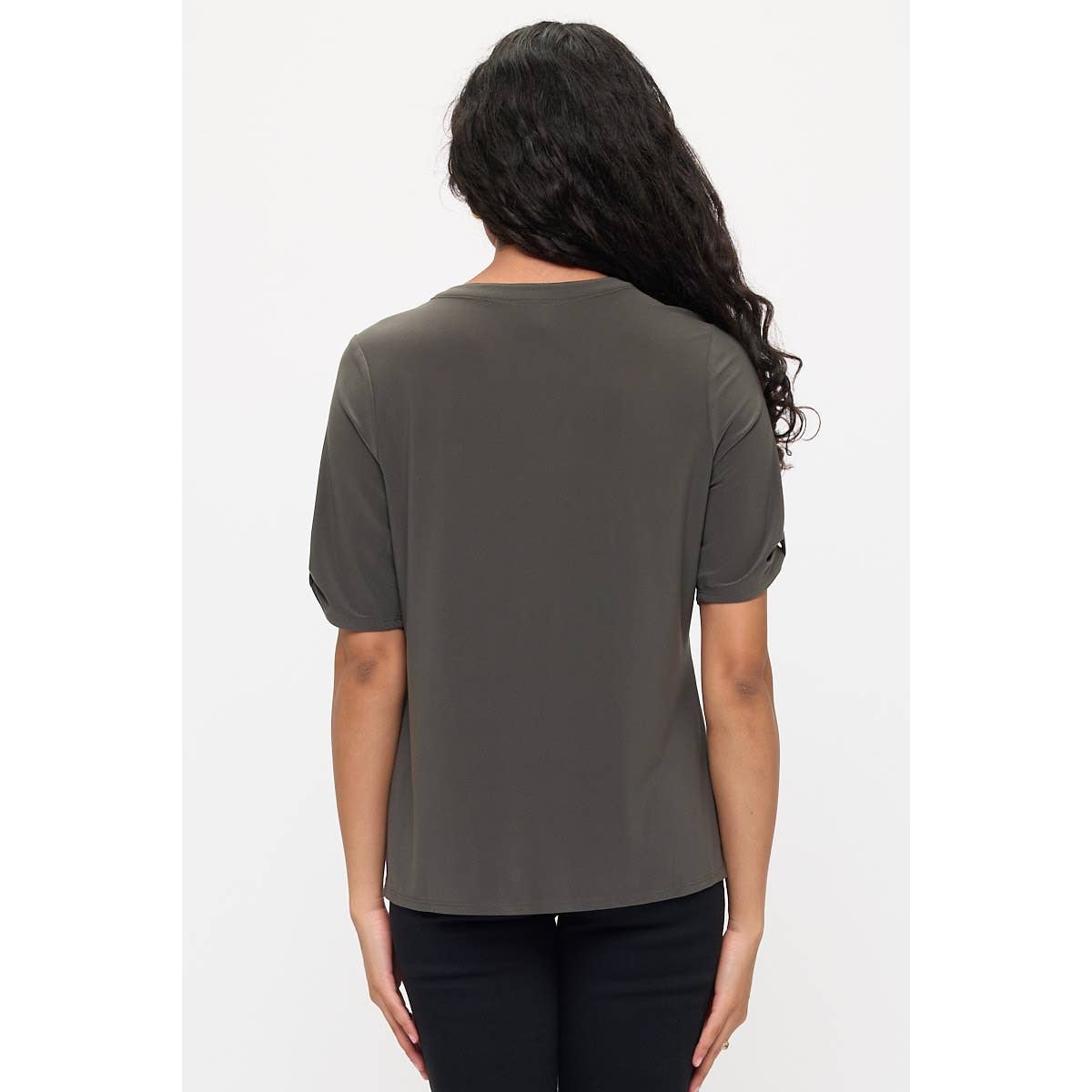 ITY HALF PLACKET FAUX POCKET SHIRT